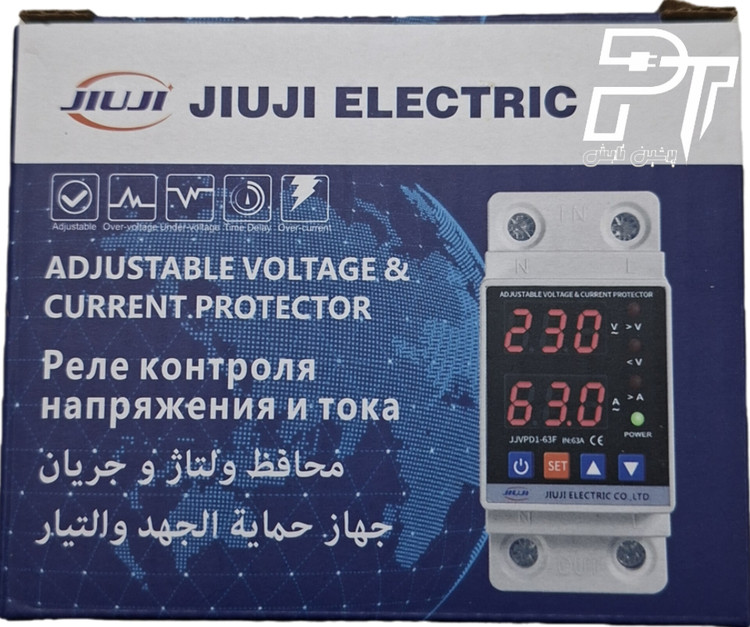 محافظ ولتاژ و جریان 63 آمپر تک فاز جیوجی – محافظ کلی ساختمان