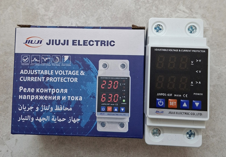 محافظ ولتاژ و جریان 63 آمپر تک فاز جیوجی – محافظ کلی ساختمان